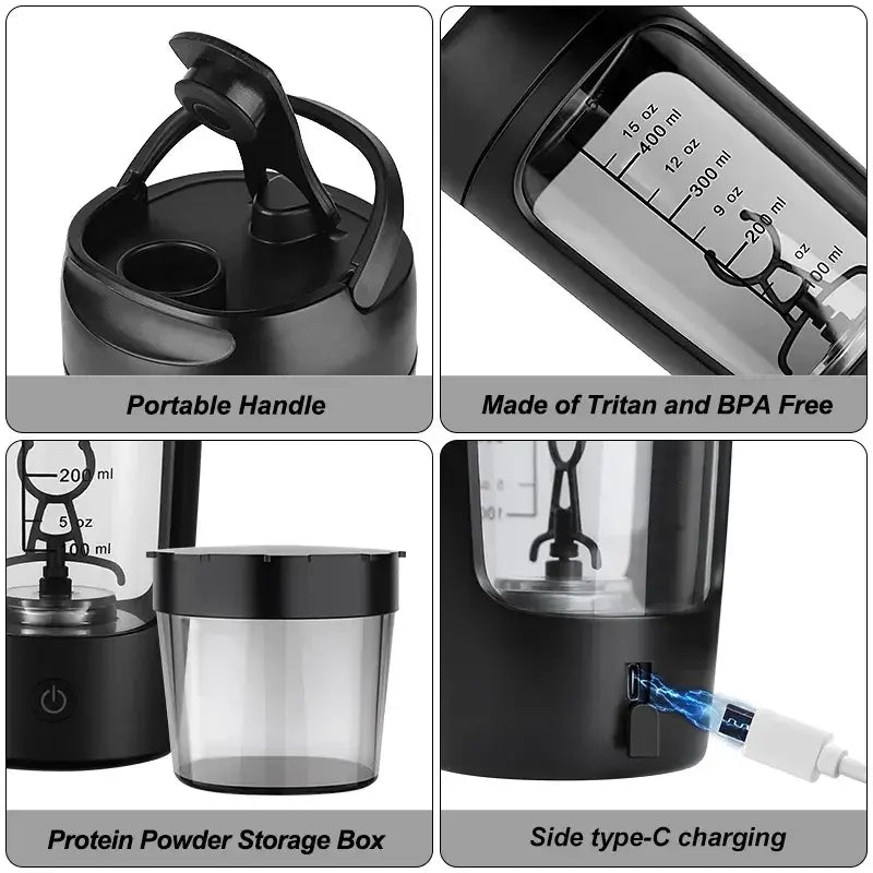 Electric Portable Whey Protein Shaker Bottle - BRILLANTREE