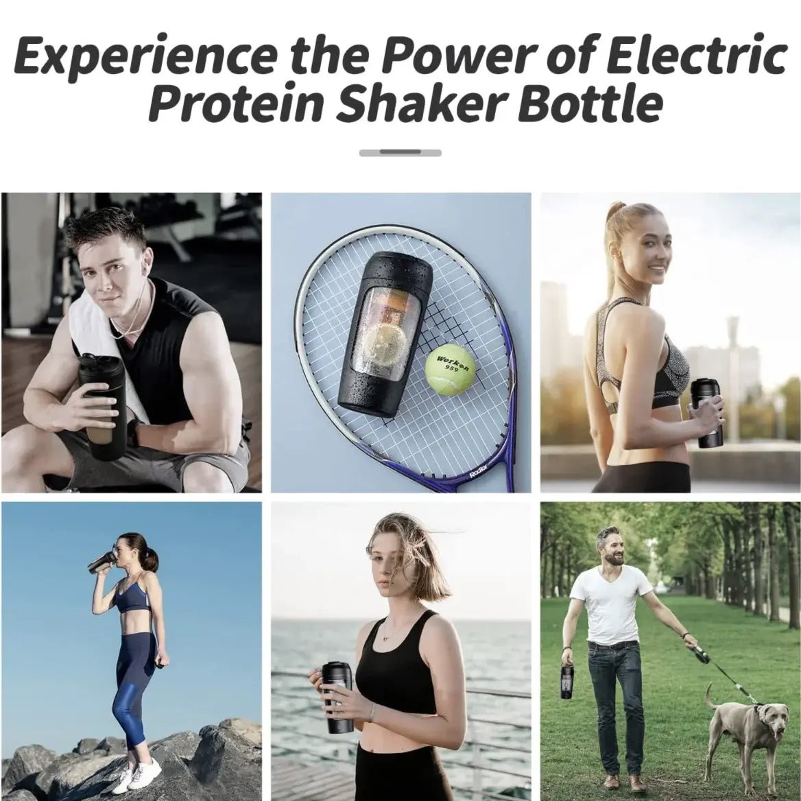 Electric Portable Whey Protein Shaker Bottle - BRILLANTREE